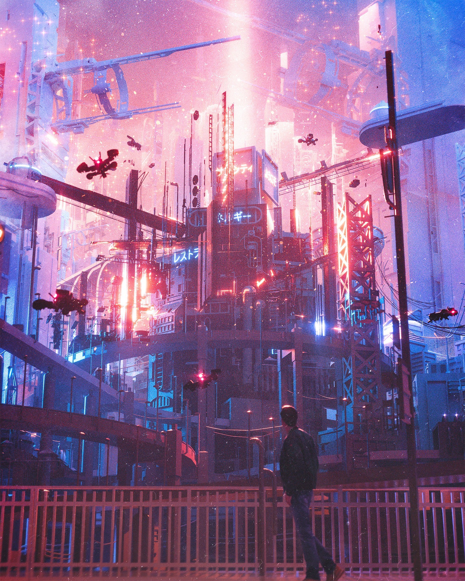 赛博朋克城市景观